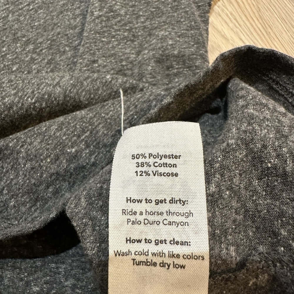 Tecovas Henley Shirt Mens Large Charcoal Gray Heather Long Sleeve Western Cowboy - Picture 6 of 7